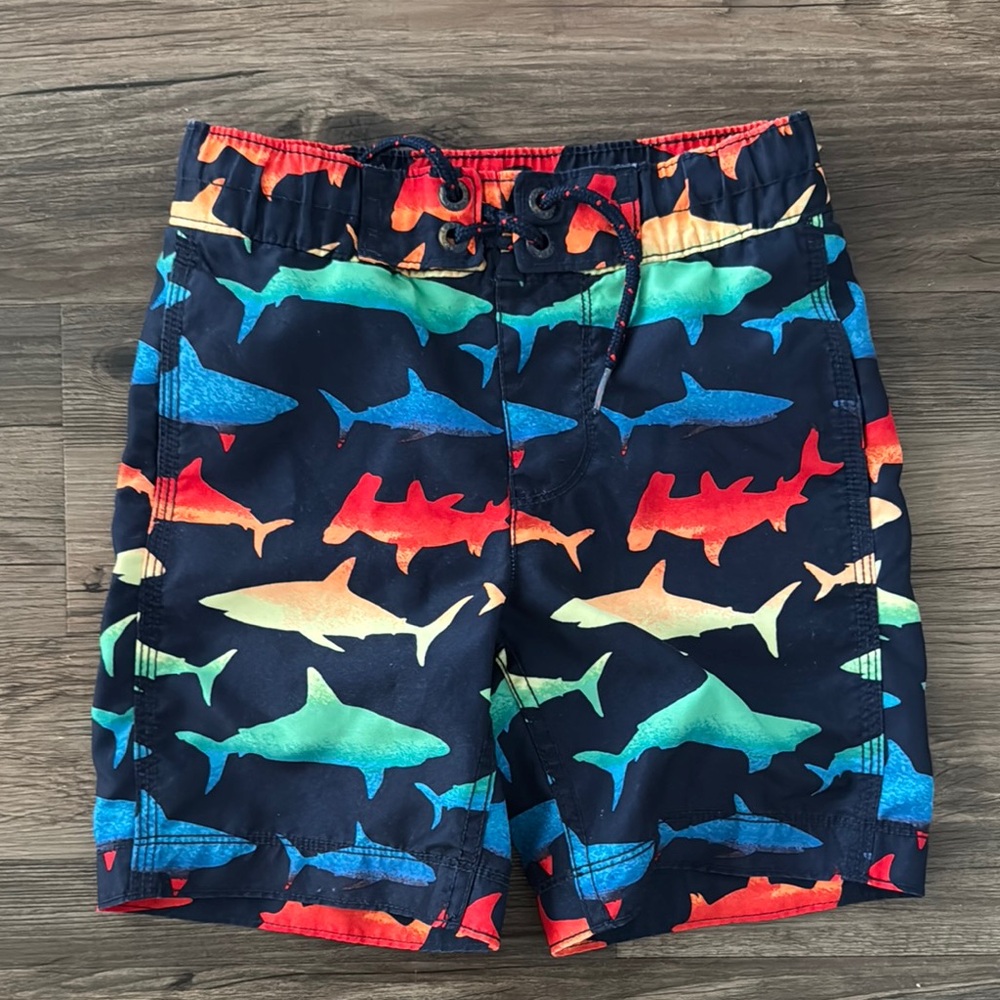 GAP Kids Shark Print Swim Shorts - Multicolor